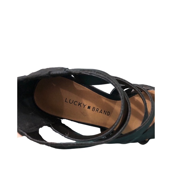 Lucky Brand Black Kallia Block Heel Sandal 7 - Picture 2 of 7